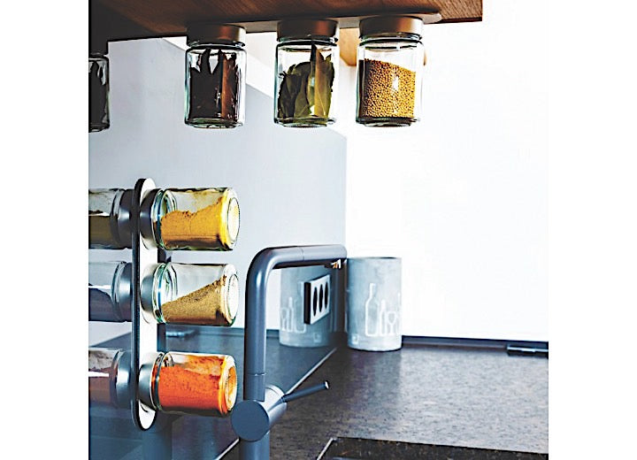 Silwy Drinkware Silwy Classic 3-Piece Delicacy Jar Set with Magnetic Lids & White Metal Strip