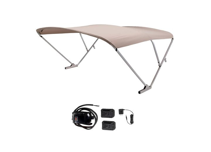 Taylor Made AM - COMP SYS ASSY QC BATTERY POWER BIMINI-PONTOONS 92-102IN WIDE - SQ CLR - BEIGE CANVAS