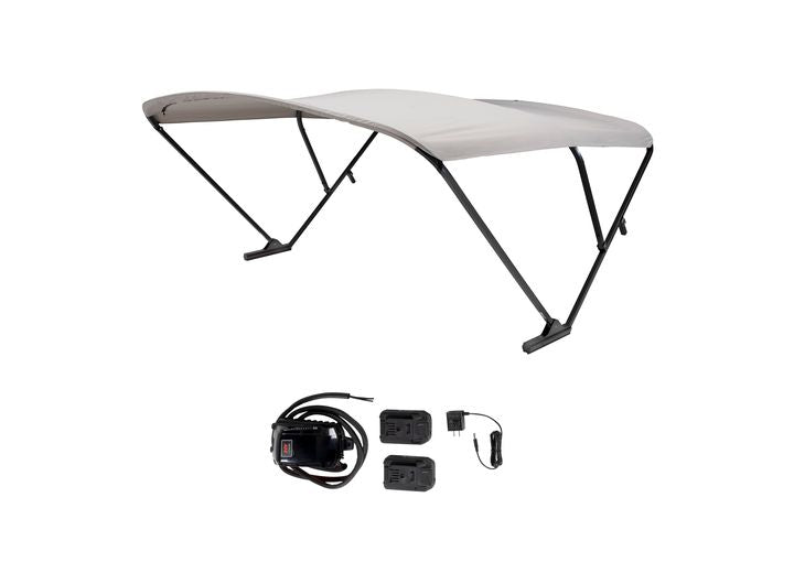 Taylor Made AM - COMP SYS ASSY QC BATTERY POWER BIMINI-PONTOONS 92-102IN WIDE - SQ BLK - GRAY CANVAS