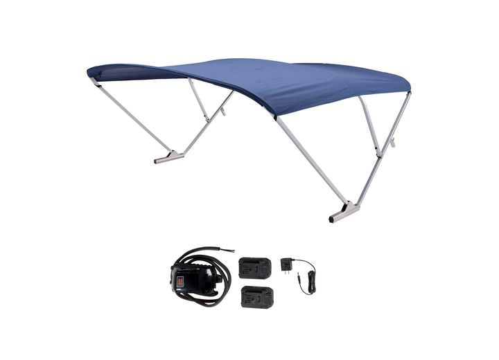 Taylor Made AM - COMP SYS ASSY QC BATTERY POWER BIMINI-PONTOONS 92-102IN WIDE - SQ CLR - NVYBLU CANVAS