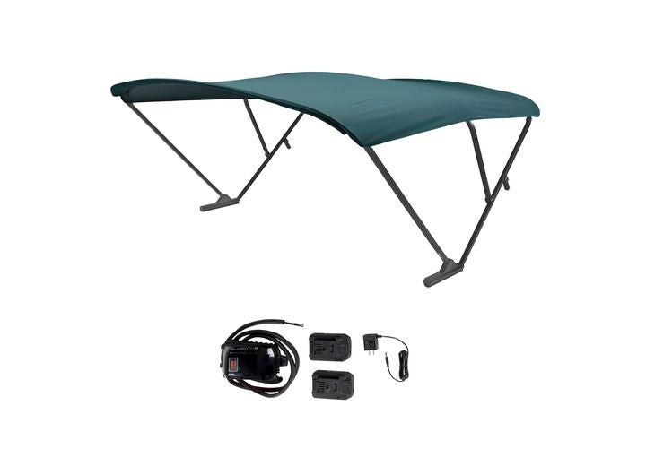 Taylor Made AM - COMP SYS ASSY QC BATTERY POWER BIMINI-PONTOONS 92-102IN WIDE - SQ BLK - GREEN CANVAS