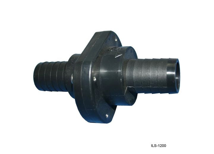 TH Marine 1 1/8IN INLINE SCUPPER - BLACK