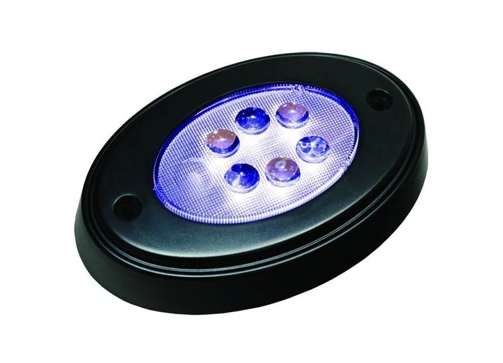 TH Marine OVAL COURTESY LIGHT WITH MOUNTING RING - BLACK