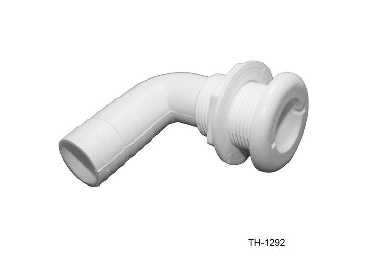TH Marine 1 1/8IN - 90 DEGREE BARBED THRU-HULL - WHITE