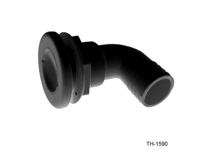 TH Marine 1 1/2IN - 90 DEGREE BARBED THRU HULL - BLACK