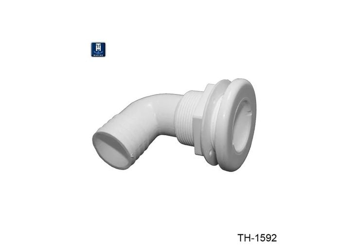 TH Marine 1 1/2IN - 90 DEGREE BARBED THRU-HULL - WHITE