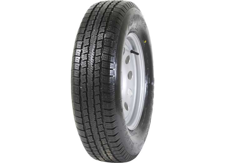 Taskmaster ST205/75R15 6 PLY PROVIDER TRAILER TIRE ON 15X5 5X4.5 SILVER MOD WHEEL, 3.19CB,