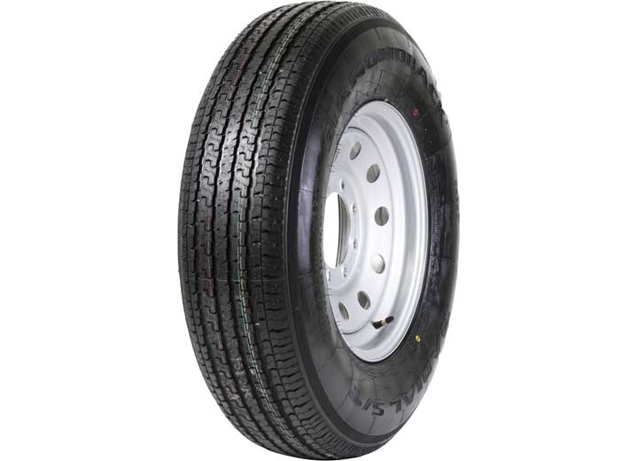 Taskmaster ST235/80R16 LRE DIAMONDBACK TRAILER TIRE ON 16X6 8X6.5 SILVER MOD STEEL WHEEL 34