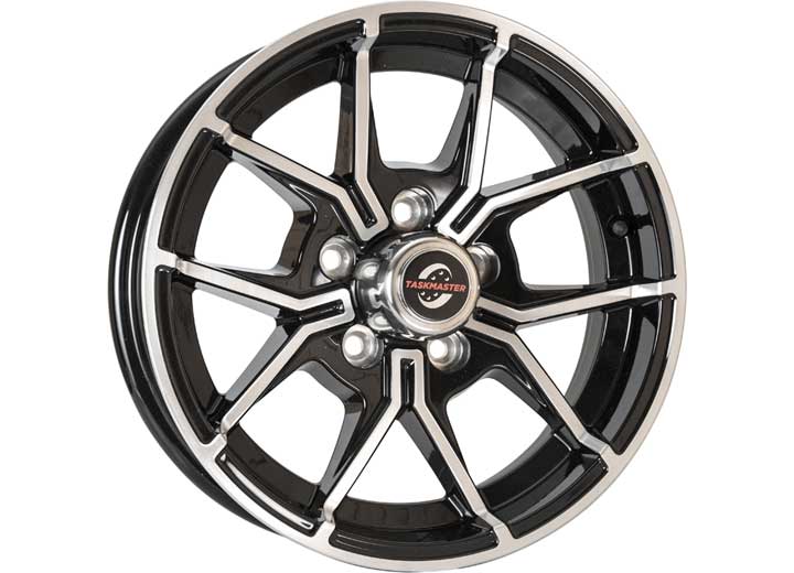 Taskmaster ALUM TRLR WHEEL - 15X5 5X4.5 BLK MACHINED FACE 5-FORK, 3.19CB, 0OS, 2160LCC