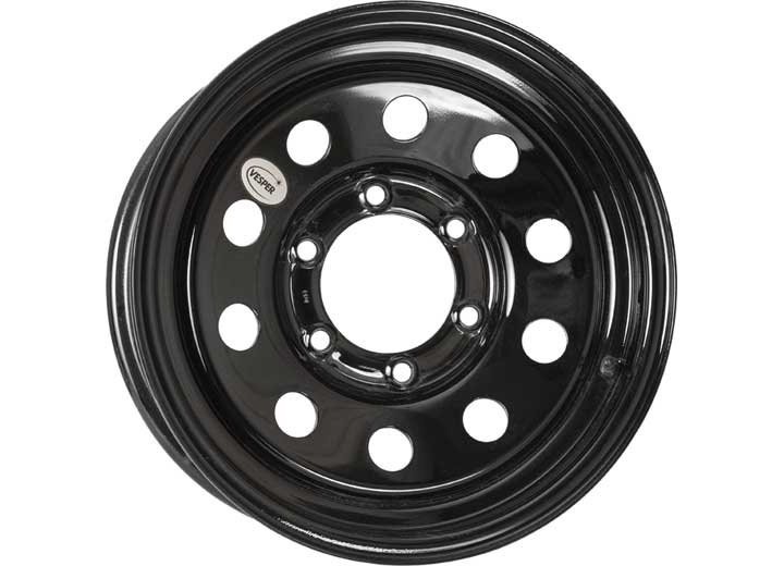 Taskmaster STEEL VESPER TRAILER WHEEL 15X6 6X5.5 BLACK MOD 2835 LCC