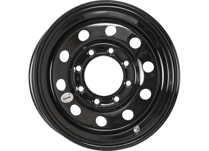 Taskmaster STEEL VESPER TRAILER HD WHEEL 16X6 8X6.5 BLACK MOD 4460 LCC
