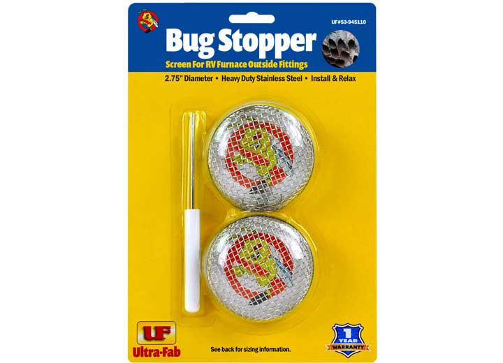 Ultra Fab Products, Inc Ultra-Fab Bug Stopper 2.75” Round Insect Screen (2-Pack) for RV Outside Furnace Vents