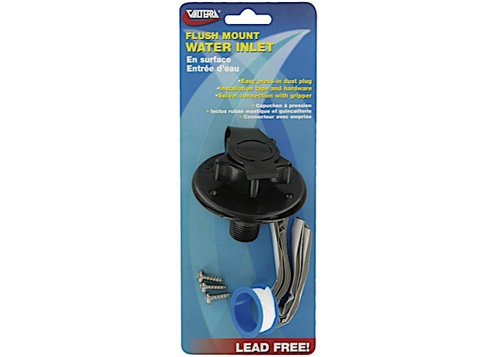 Valterra Products LLC WATER INLET, 2-3/4IN PLASTIC FLANGE, MPT, BLACK, CARDED