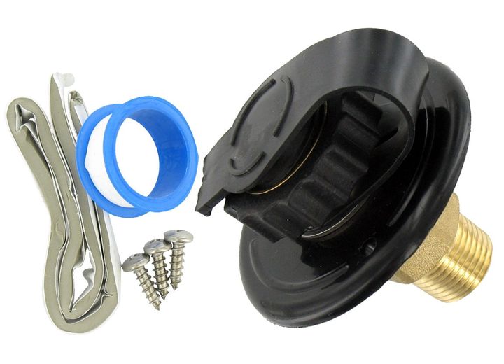 Valterra Products LLC WATER INLET, 2-3/4IN PLASTIC FLANGE, BLACK, LEAD-FREE, CARDED