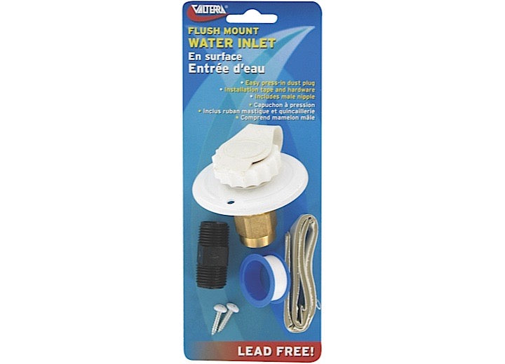 Valterra Products LLC WATER INLET, 2-3/4IN METAL FLANGE, WHITE, LEAD-FREE, CARDED