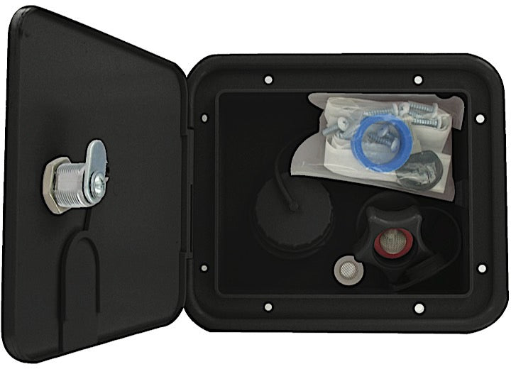 Valterra Products LLC GRAVITY/PLASTIC CITY WATER INLET HATCH, BLACK, CARDED