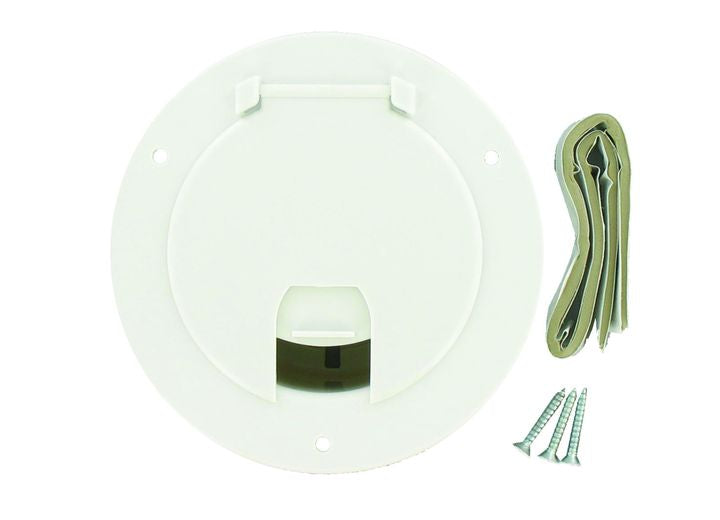 Valterra Products LLC CABLE HATCH, LARGE ROUND, WHITE, CARDED
