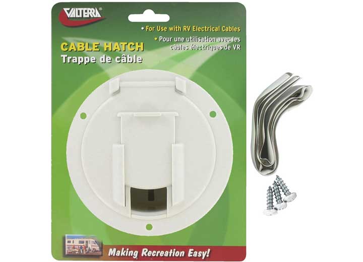Valterra Products LLC CABLE HATCH, MED ROUND, WHITE, CARDED