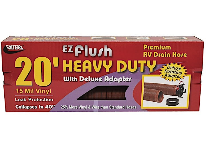 Valterra Products LLC EZ FLUSH HEAVY DUTY HOSE 20FT WITH ADAPTER, BOXED