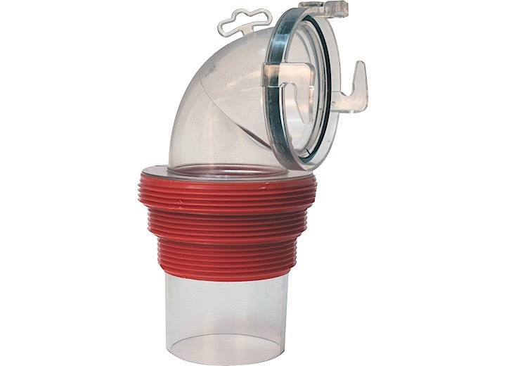 Valterra Products LLC EZ COUPLER 90 DEGREES BAYONET SEWER FITTING, CLEAR, CARDED