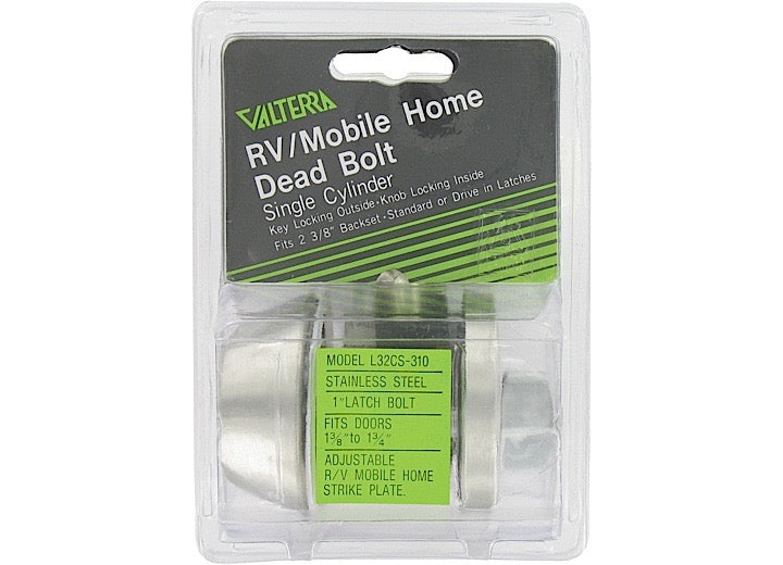 Valterra Products LLC DOOR DEADBOLT, SINGLE CYLINDER, 1IN THROW, CLAM SHELL
