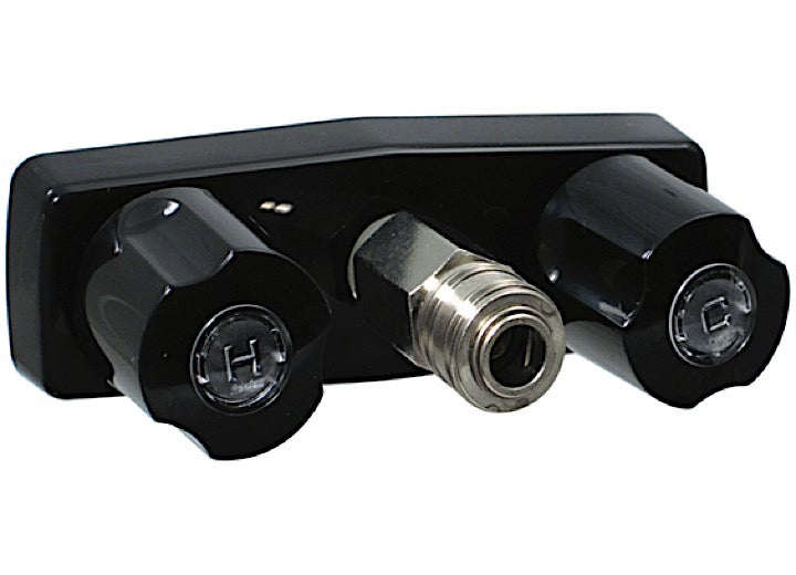 Valterra Products LLC FAUCET W/ QUICK CONNECT, 3-3/8IN, 2 KNOB, PLASTIC, BLACK