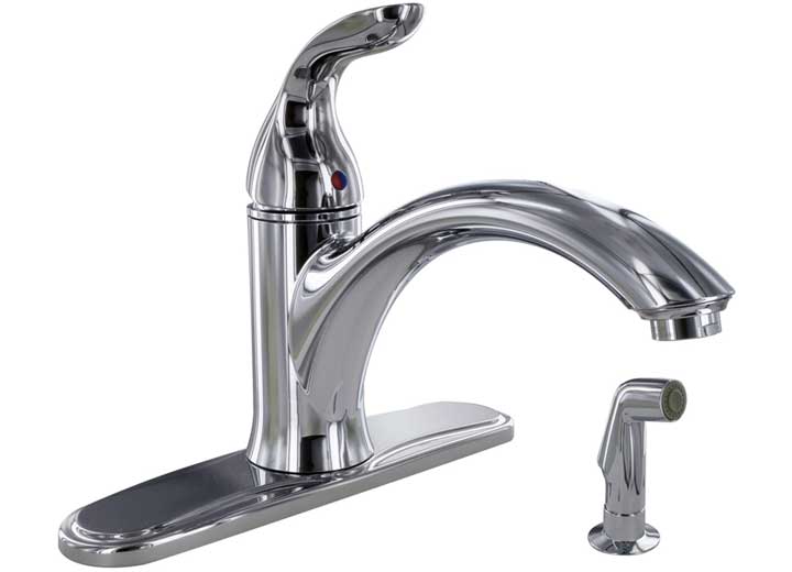 Valterra Products LLC KITCHEN FAUCET W/ SPRAY, 8IN HI-ARC HYBRID, 1 LEVER, CERAMIC DISC, CHROME