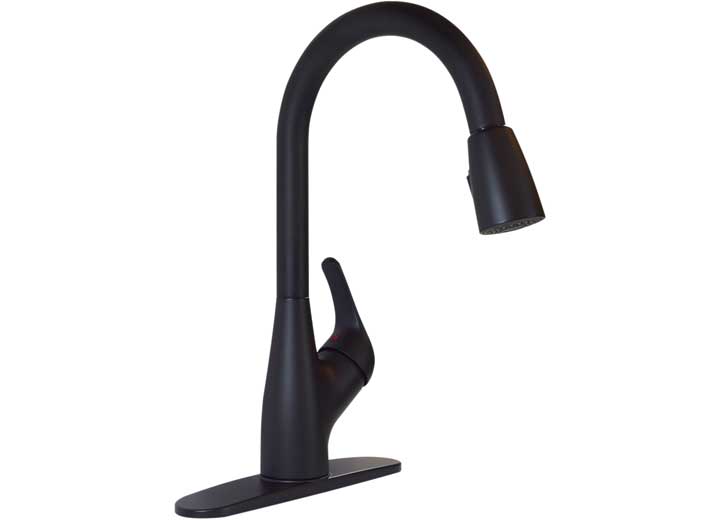 Valterra Products LLC PREMIUM SINGLE HANDLE PULL-DOWN KITCHEN FAUCET, MATTE BLACK