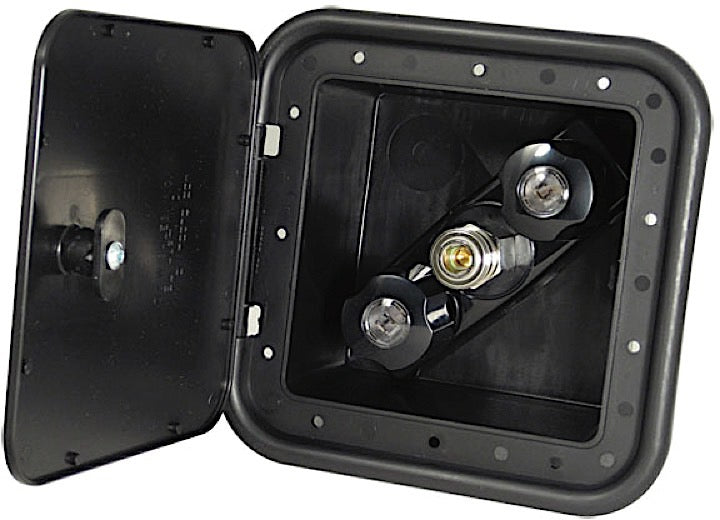Valterra Products LLC SPRAY-AWAY HOT AND COLD OUTLET W/ QUICK CONNECT, PLASTIC, BLACK