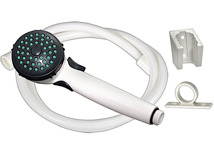 Valterra Products LLC SHOWER HEAD KIT, TRICKLE SHUT-OFF, 60IN VINYL HOSE, WHITE