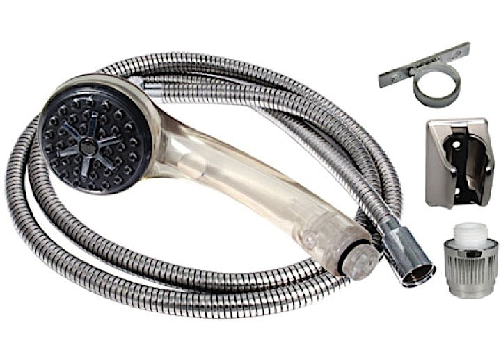 Valterra Products LLC AIRFUSION SHOWER HEAD KIT, SEPARATE FLOW CONTROLLER, CLEAR
