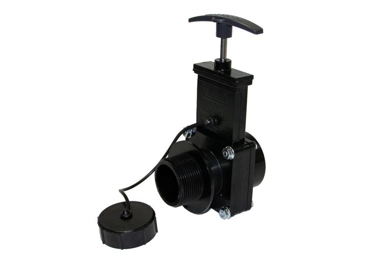 Valterra Products LLC WASTE VALVE, 1-1/2IN HUB X 1-1/2IN MALE THREAD, CAP & STRAP