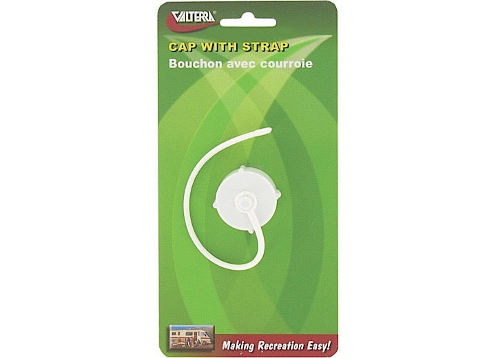 Valterra Products LLC HOSE PLUG, 3/4IN MALE THREAD, WITH STRAP, OFF WHITE, CARDED