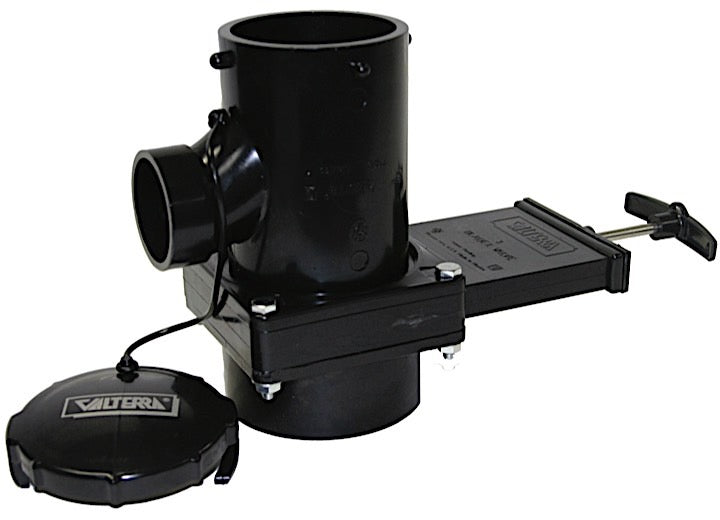 Valterra Products LLC SAN TEE ROTATING VALVE, 3IN HUB X 1-1/2IN HUB X 3IN BAYONET CAP