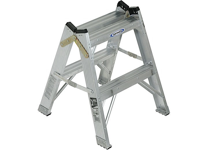 Werner Ladder WERNER 2FT ALUMINUM TWIN STEP LADDER - TYPE IA - 300# CAPACITY - T372