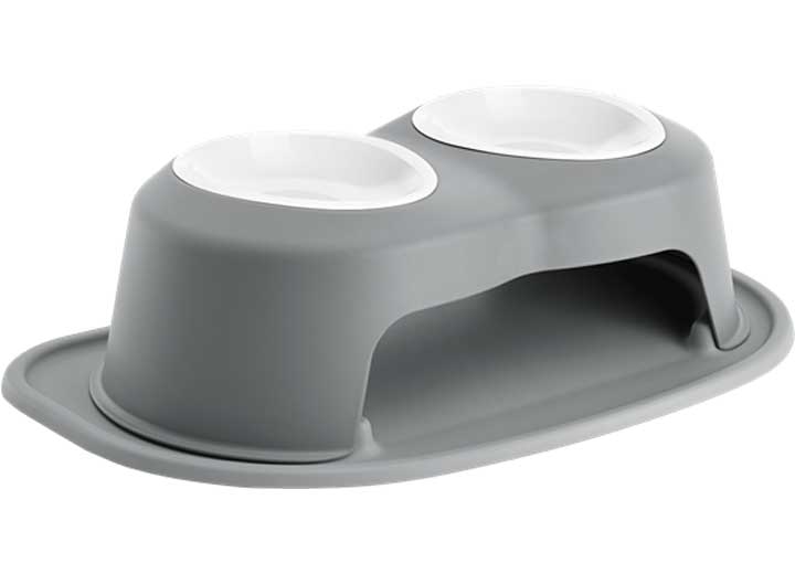 WeatherTech PET FEEDING SYSTEM DOUBLE HIGH 32 OZ 6IN POLY BOWL DARK GREY