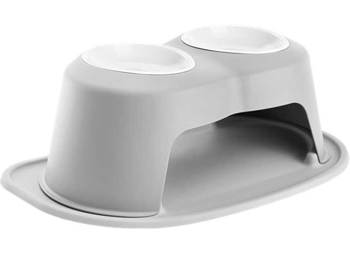 WeatherTech PET FEEDING SYSTEM DOUBLE HIGH 32 OZ 8IN POLY BOWL LIGHT GREY