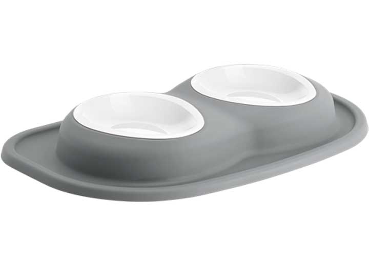 WeatherTech PET FEEDING SYSTEM DOUBLE LOW 16 OZ 2IN POLY BOWL DARK GREY