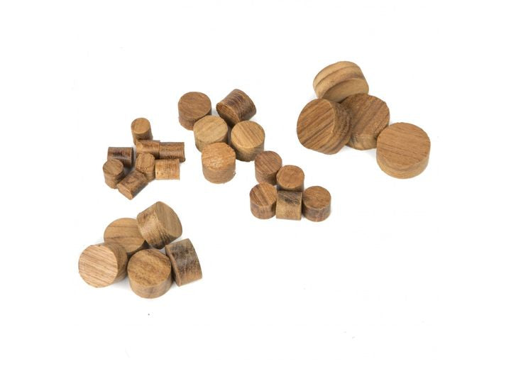 Whitecap 1/2IN TEAK PLUG, 20 PK