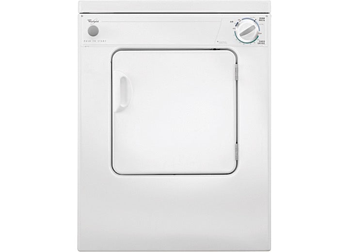 Whirlpool Corporation 22IN COMPACT DRYER, 3.4 CU FT, SIDE SWING DOOR, 3 CYCLES, 2 TEMPS, ACCUDRY, 120