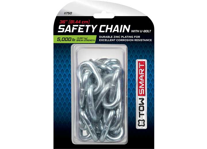 Winston Products - SmartStraps/CargoSmart/TowSmart 36IN TOWING SAFETY CHAIN WITH U-BOLT AND QUICK LINK 5000LB