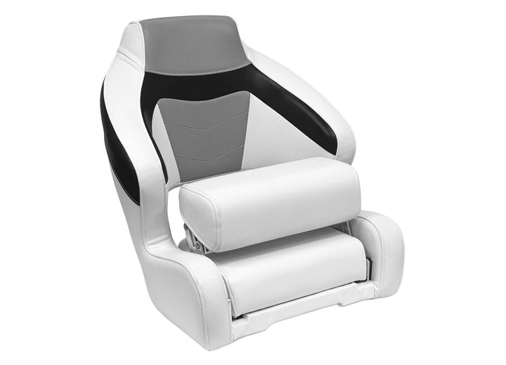 Wise Company WISE 3338 BAJA XL BUCKET SEAT W/ FLIP UP BOLSTER - WHITE/MARBLE/BLACK