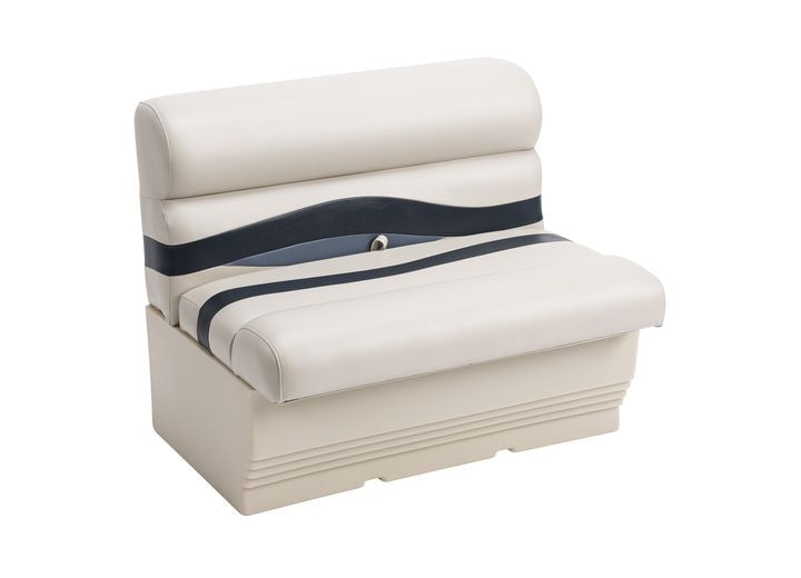 Wise Company WISE BM1144 PREMIER SERIES PONTOON 36IN BENCH CUSHION SET - PLATINUM /NAVY / COBALT