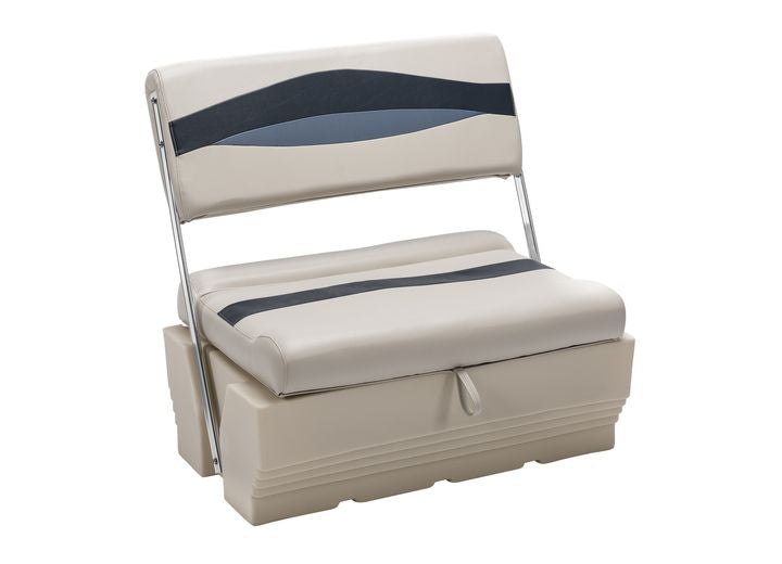 Wise Company WISE BM1152 PREMIER SERIES PONTOON FLIP FLOP SEAT CUSHION SET - PLATINUM /NAVY / COBALT