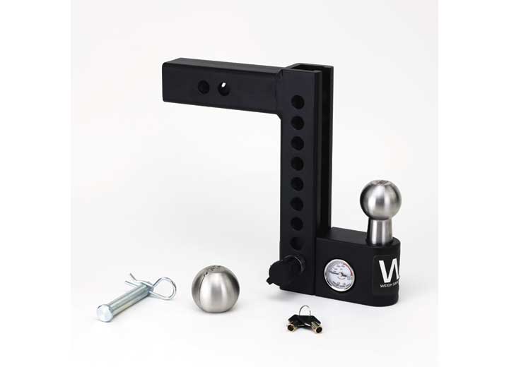 Weigh Safe 8IN DROP, 2IN SHANK AERO HITCH W/BUILT-IN SCALE 2IN STAINLESS STEEL BALL RATED FOR 12,500 LBS GTW