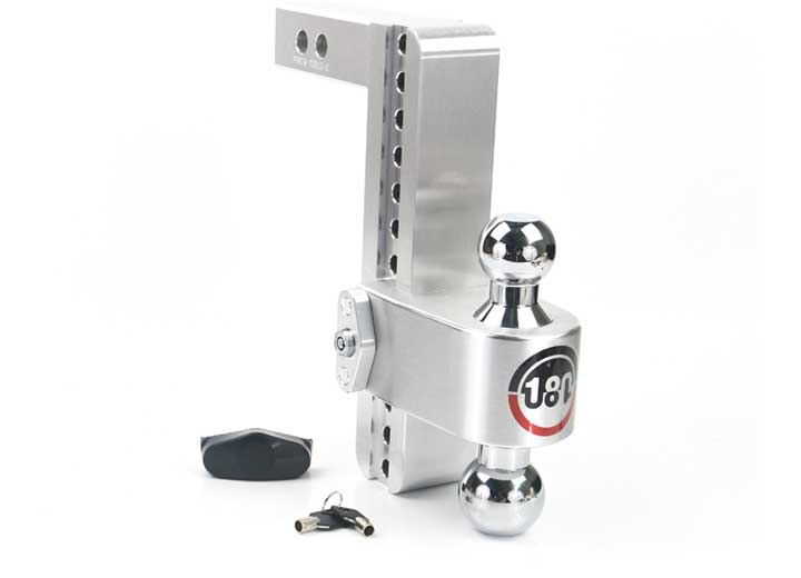 Weigh Safe 180 TURNOVER BALL 10" DROP HITCH W/ 2" SHANK & CHROME PLATED 2 & 2-5/16" BALL W/W503