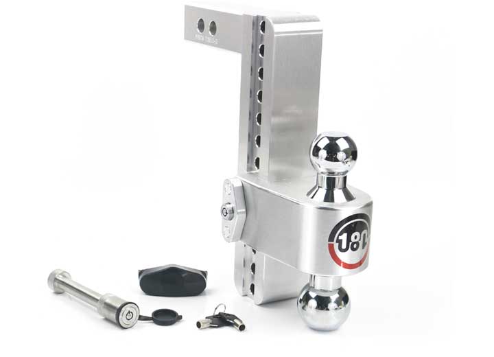 Weigh Safe 180 TURNOVER BALL 10" DROP HITCH W/ 2" SHANK & CHROME PLATED 2 & 2-5/16" BALL W/W503 KEYED ALIKE