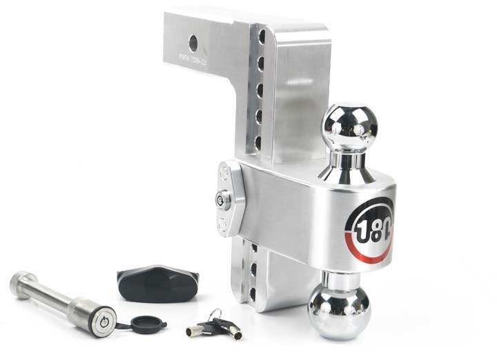 Weigh Safe 180 TURNOVER BALL 8" DROP HITCH W/ 2.5" SHANK & CHROME PLATED 2 & 2-5/16" BALL W/W503 KEYED ALIKE