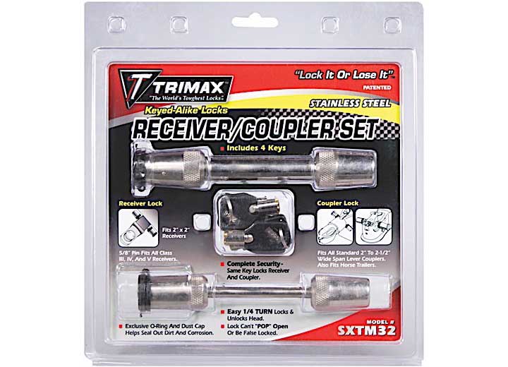 Trimax Locks TRIMAX 100% STAINLESS STEEL SXT3-5/8IN REC. & SXTC2 - 2-1/2IN SPAN COUPLER