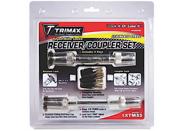 Trimax Locks TRIMAX 100% STAINLESS STEEL SXT3-5/8IN REC. & SXTC3 - 3-1/2IN SPAN COUPLER